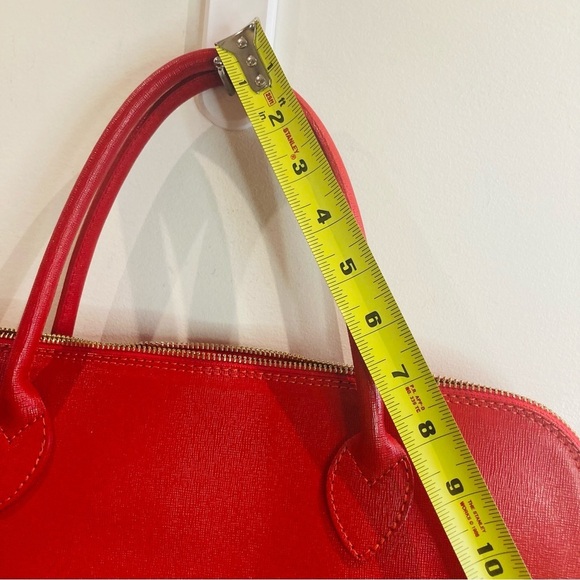 HANDBAG Satchel Leather Made in  Italy Main Compartment and Inside Zipper Pocket - Picture 8 of 11